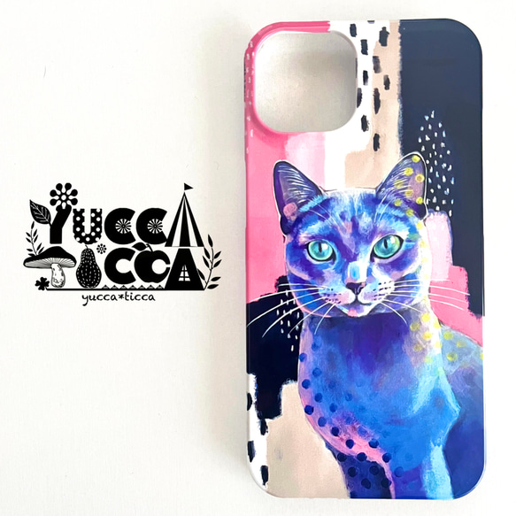 猫絵「ロシアンブルー」 ハードスマホケース　iPhone