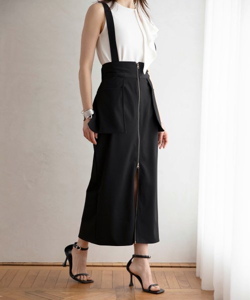 Suspender Zip Pencil Skirt