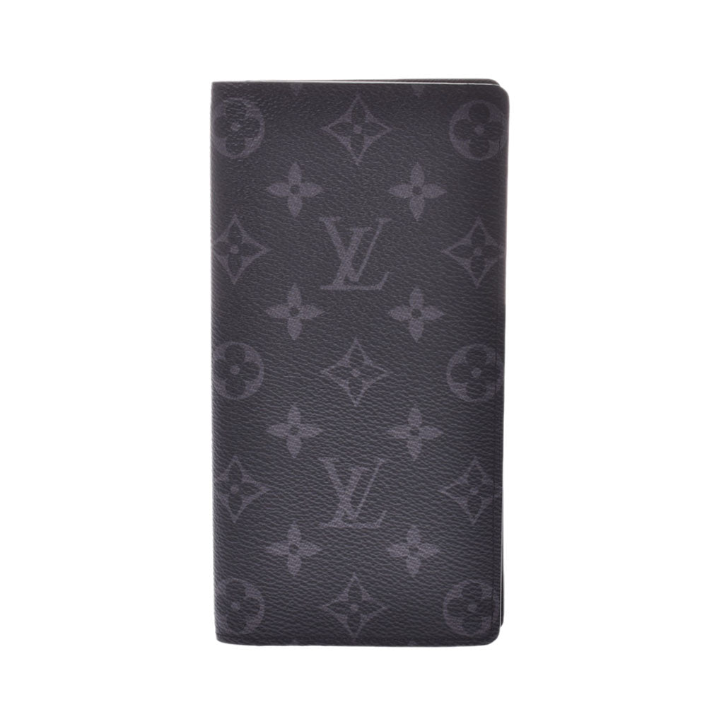 LOUIS VUITTON ルイヴィトン モノグラム エクリプス ポルトフォイユ ブラザ 黒/グレー M61697 メンズ 長財布 Aランク 中古 