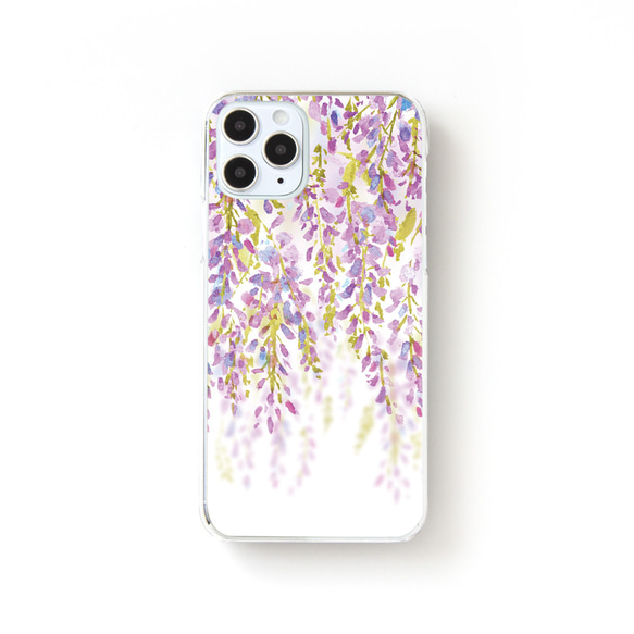 【スマホケース】藤の花【クリアケース】iPhone/Android対応 ほぼ 全機種対応 iPhone15 Galaxy