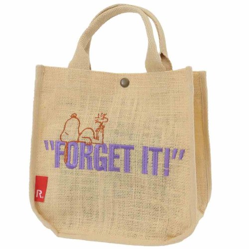 スヌーピー キャラクター ミニバッグ IP.SQ.ジュート.PEANUTS－8H SQUAREミニバッグ FORGET IT！ ピーナッツ