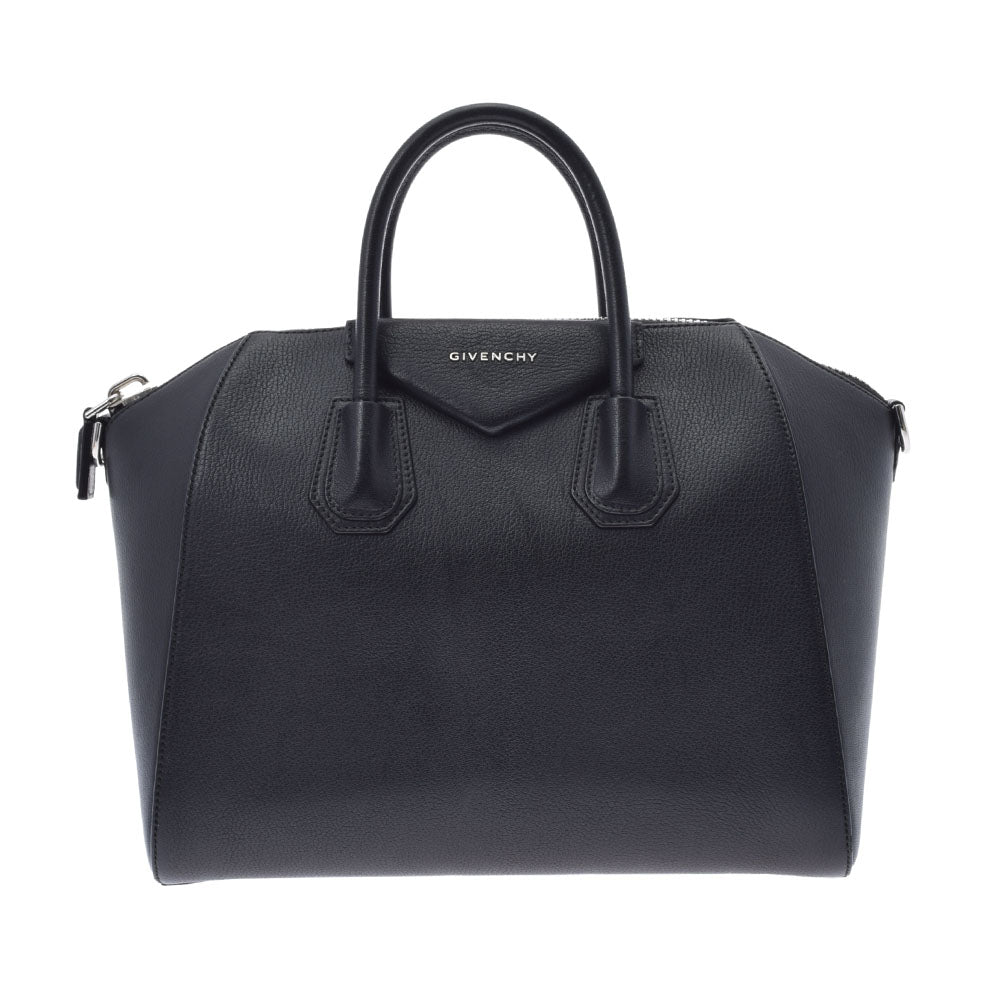 GIVENCHY ジバンシー アンティゴナ ミディアム 2wayバッグ 黒 シルバー金具  BB05118012-001 レディース ゴートスキン ハンドバッグ ABランク 中古 