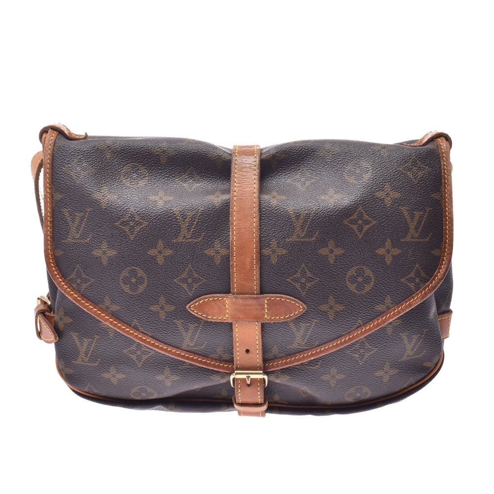 LOUIS VUITTON ルイヴィトン モノグラム ソミュール30 ブラウン M42256 ユニセックス モノグラムキャンバス ショルダーバッグ Cランク 中古 