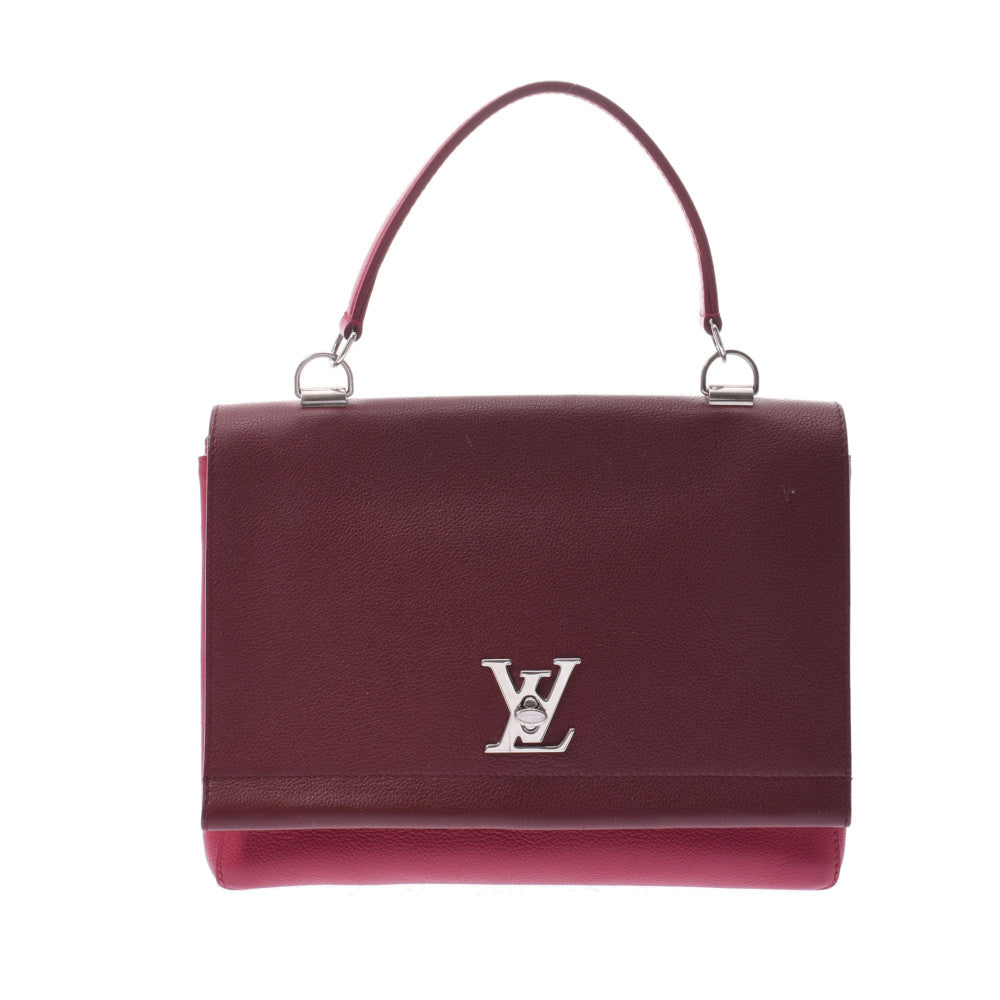 LOUIS VUITTON ルイヴィトン ロックミー 2 2WAYバッグ バイカラー ボルドー/ピンク シルバー金具 レディース レザー ショルダーバッグ ABランク 中古 