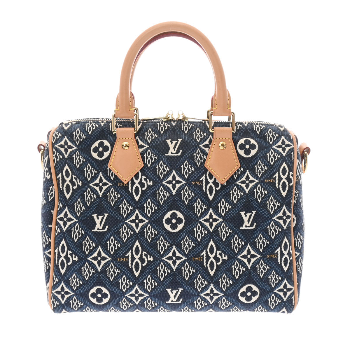 LOUIS VUITTON ルイヴィトン モノグラム フラワー スピーディバンドリエール 25 Since1854 ブルー M57400 レディース ジャガード 2WAYバッグ ABランク 中古 