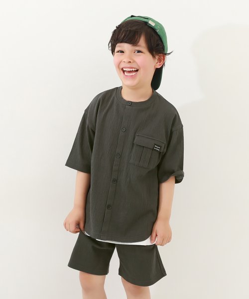 【なつこさんコラボ】防汚 シャーリング天竺 セットアップ 子供服 キッズ ベビー 男の子 女の子 セットアップ オールインワン