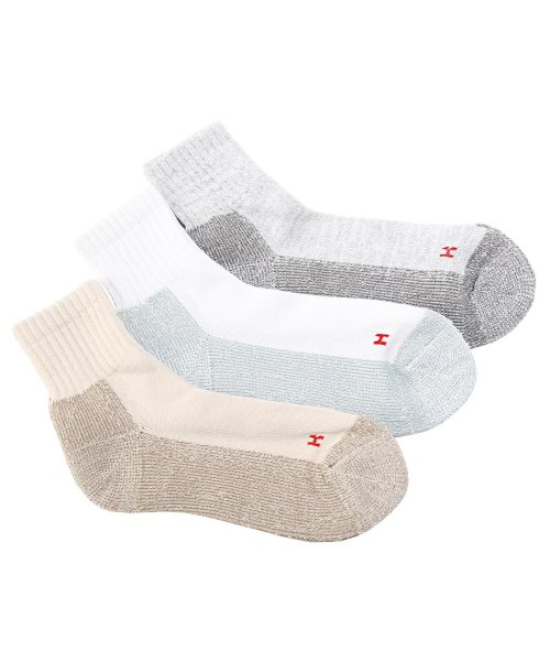 Healthknit(ヘルスニット)シンカーカラーショートソックス/Healthknit ヘルスニット 靴下 メンズ ソックス ショートソックス 3足セット 3