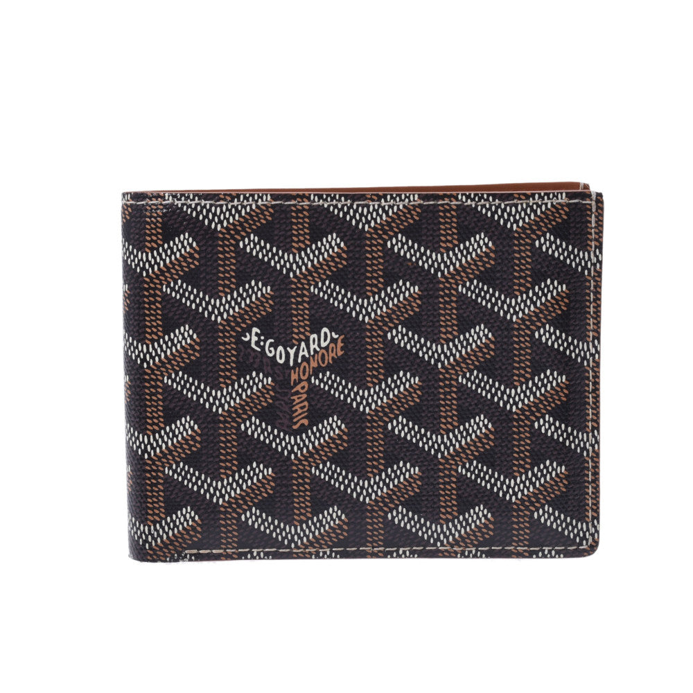 GOYARD ゴヤール 黒/茶 ユニセックス PVC/レザー 二つ折り財布 ABランク 中古 