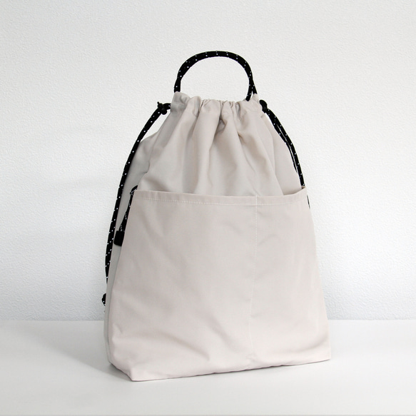 Daily Draw Bag : Ivory / Black