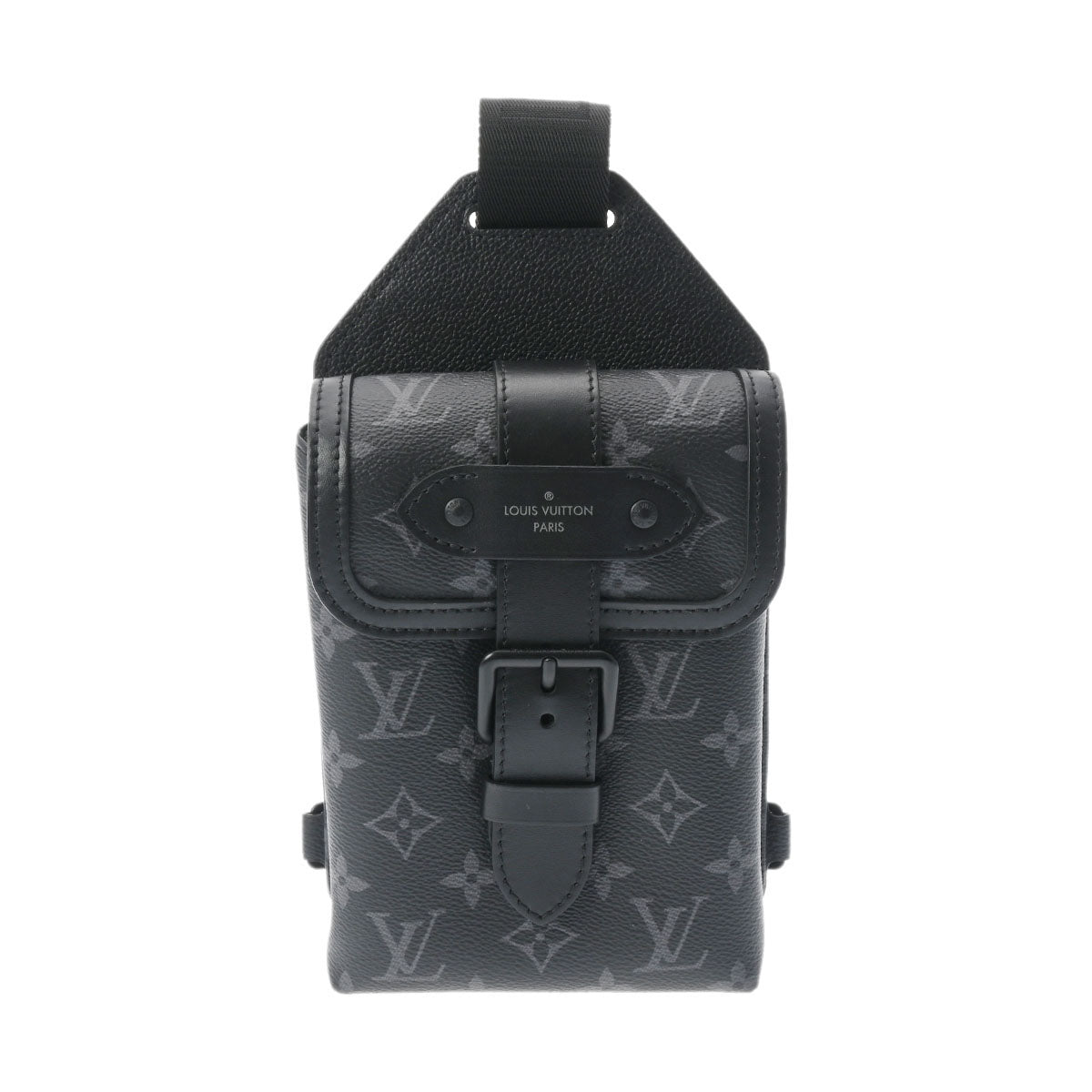 LOUIS VUITTON ルイヴィトン モノグラムエクリプス ソミュールスリングバッグ ブラック M45912 メンズ モノグラムエクリプスキャンバス ショルダーバッグ Aランク 中古 