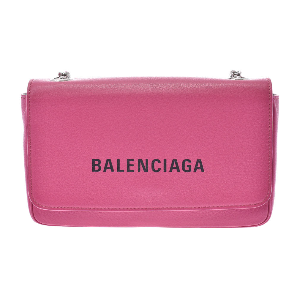 BALENCIAGA バレンシアガ エブリデイ チェーンウォレット ピンク 537387 レディース カーフ ショルダーバッグ 新同 中古 