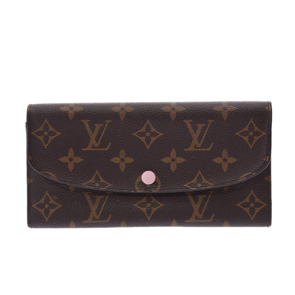 LOUIS VUITTON ルイヴィトン モノグラム ポルトフォイユエミリー ローズバレリーヌ M61289 レディース モノグラムキャンバス 長財布 Bランク 中古 