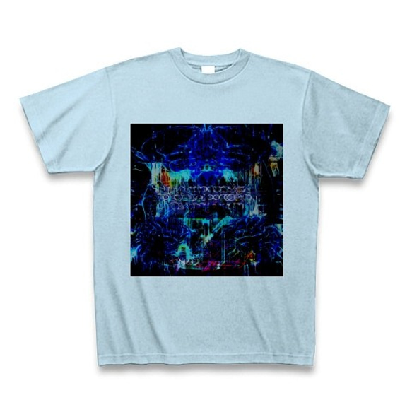 有効的異常症候群脳神経陸◆アート◆文字◆ロゴ◆ヘビーウェイト◆半袖◆Tシャツ◆ライトブルー◆各サイズ選択可