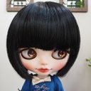 ネオブライス ウィッグ ドーリィボブ ブラック 10インチ/ドール Blythe