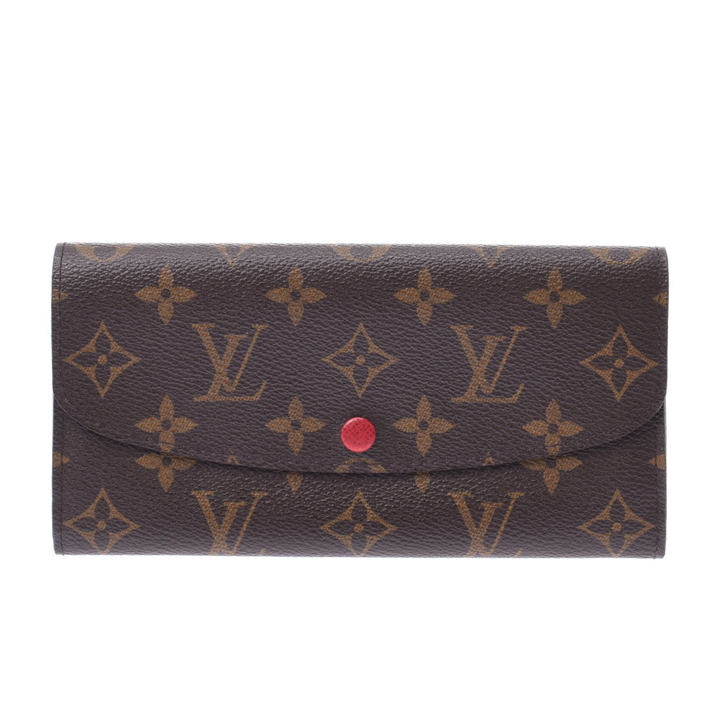 LOUIS VUITTON ルイヴィトン モノグラム ポルトフォイユ エミリー 旧型 ルージュ M60136 ユニセックス モノグラムキャンバス 長財布 ABランク 中古 