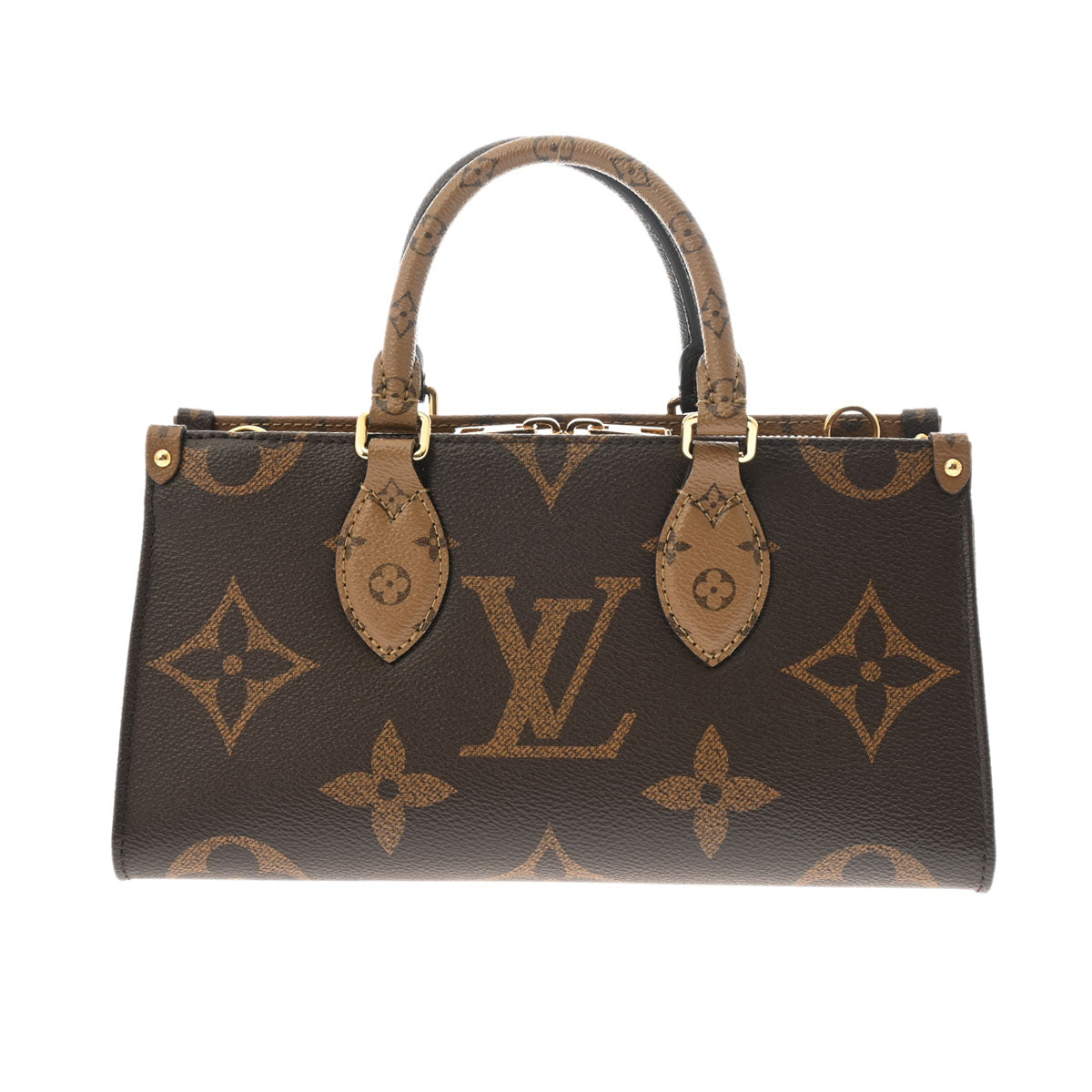 LOUIS VUITTON ルイヴィトン モノグラムジャイアント オンザゴーEW 2WAYショルダー ブラウン M45321 レディース モノグラムリバースキャンバス ハンドバッグ Aランク 中古 