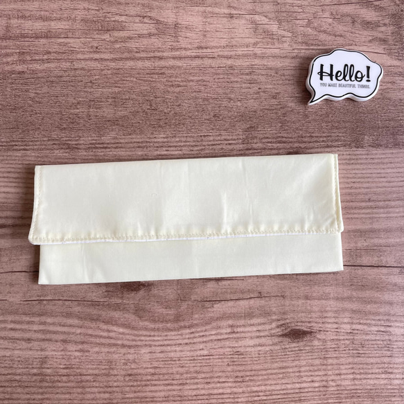 No.16 エジソンの箸も入る！カトラリーケース　お箸入れ ✳︎ simple MUJI ✴︎クリームイエロー