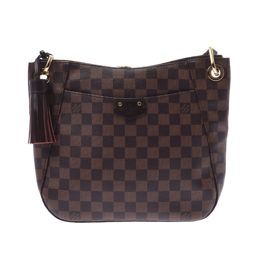 LOUIS VUITTON ルイヴィトン ダミエ サウスバンク ブラウン/赤 N42230 レディース ダミエキャンバス ショルダーバッグ Aランク 中古 