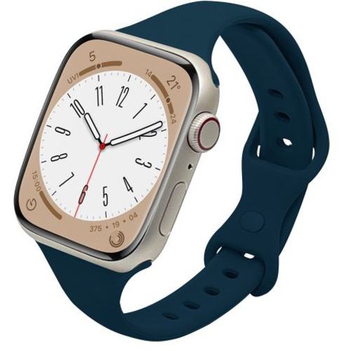 ラスタバナナ RBAWSS7452NV Apple Watch用バンド Ultra/Series 8/7/6/5/4/3/SE 第2世代/SE 49mm/45mm/44mm/42mm シリコンスタンダードslim ネイビー