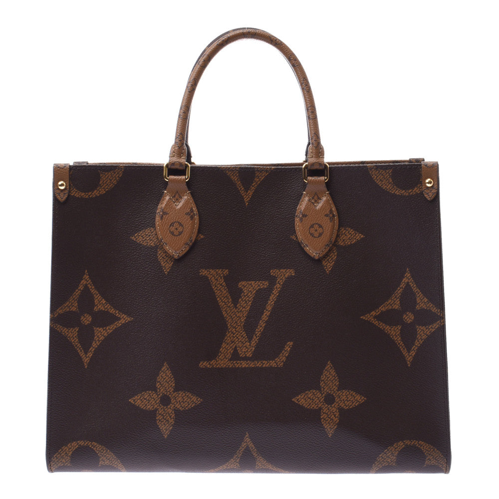 LOUIS VUITTON ルイヴィトン モノグラム リバース オンザゴーMM 2WAY ブラウン M45321 ユニセックス モノグラムキャンバス トートバッグ 新同 中古 