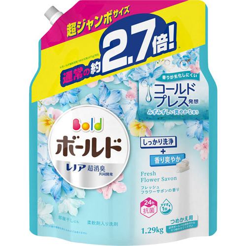 P&Gジャパン ボールドジェル フレッシュフラワーサボンの香り つめかえ用 超ジャンボサイズ 1,290G