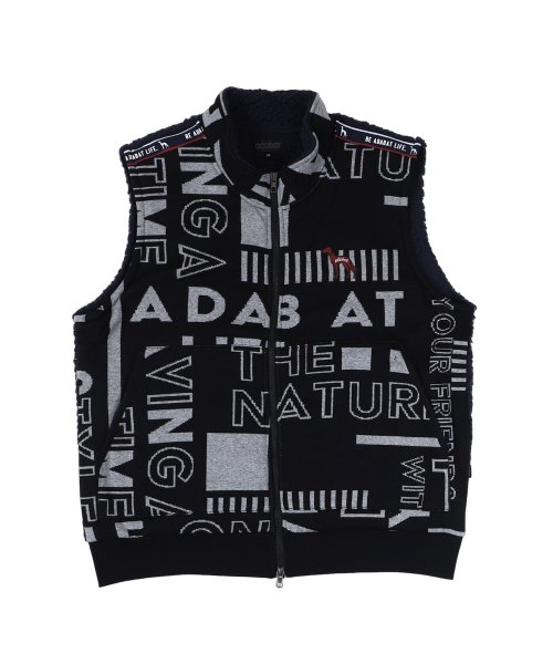 アダバット adabat ベスト アウター メンズ 防寒 ジップアップ ジャガード ZIPUP VEST ブラック ブルー 黒