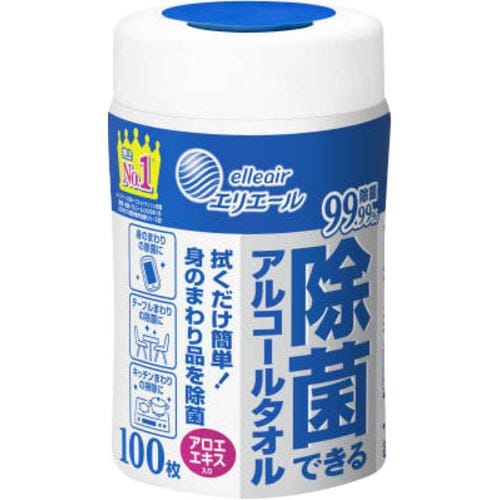 大王製紙 エリエール 除菌できるアルコールタオル 100枚入 【日用消耗品】