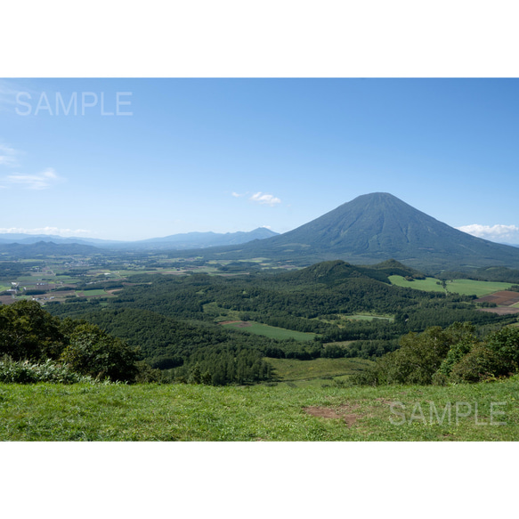 【A4可能】山と青空・夏の羊蹄山・北海道展望風景写真