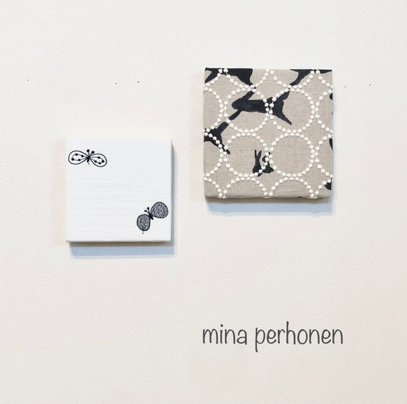 mina perhonen  ミナペルホネン  ファブリックパネル 2点セット ハンドメイド