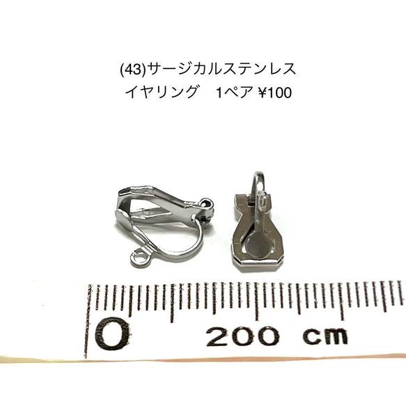 アクセサリーパーツ　イヤリング　1ペア100円　サージカルステンレス(43)