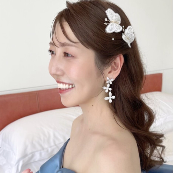 MA137　ヘッドドレス　ウェディング ゴールド　蝶々モチーフアレンジ　Uピン 結婚式　披露宴 お色直し