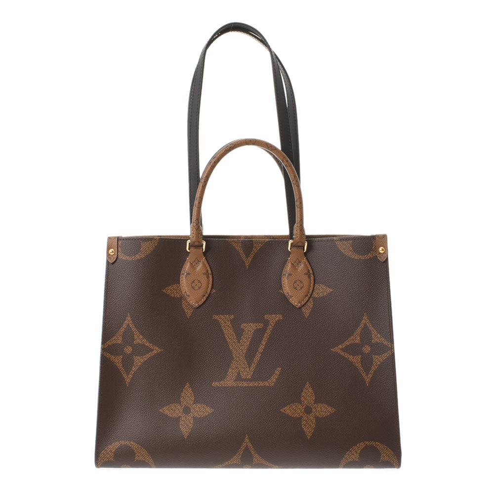 LOUIS VUITTON ルイヴィトン モノグラム リバース オンザゴーMM 2WAY ブラウン M45321 ユニセックス モノグラムキャンバス トートバッグ 新同 中古 