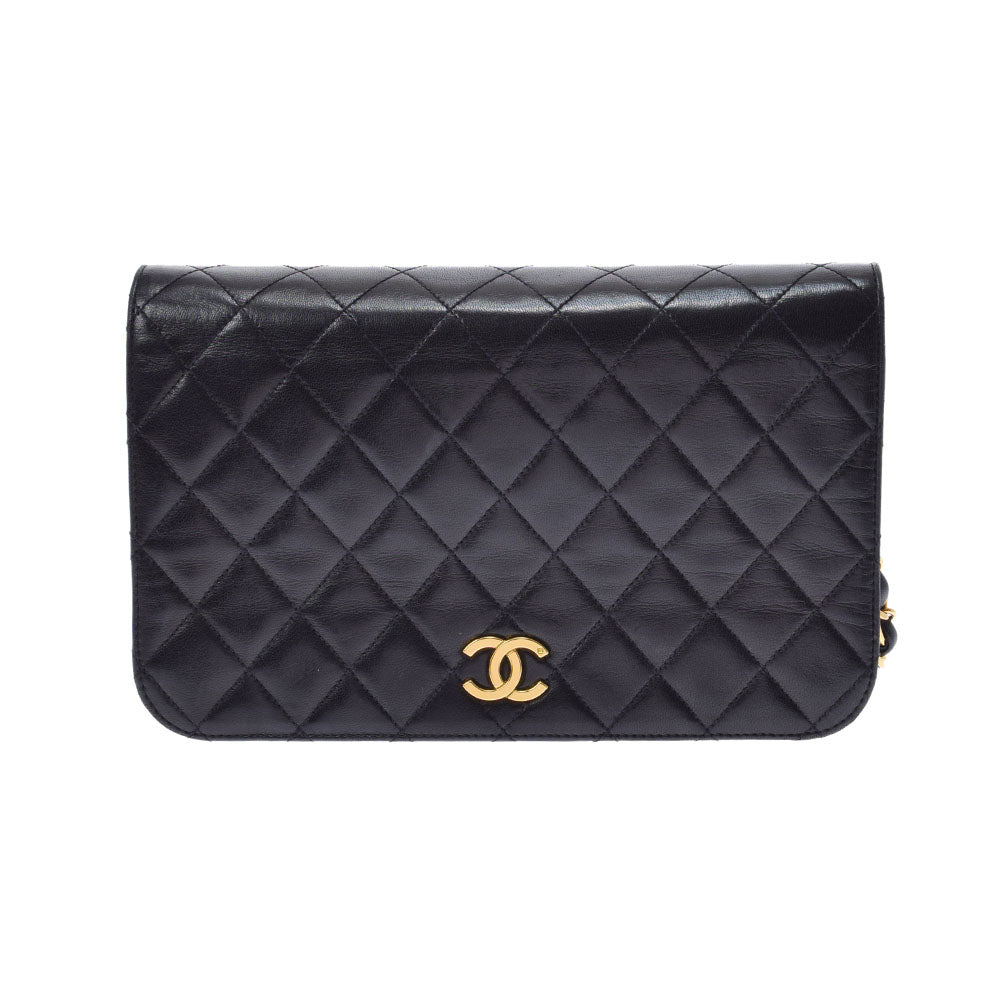 CHANEL シャネル マトラッセ チェーンショルダー 黒 ゴールド金具 レディース ラムスキン ショルダーバッグ Bランク 中古 