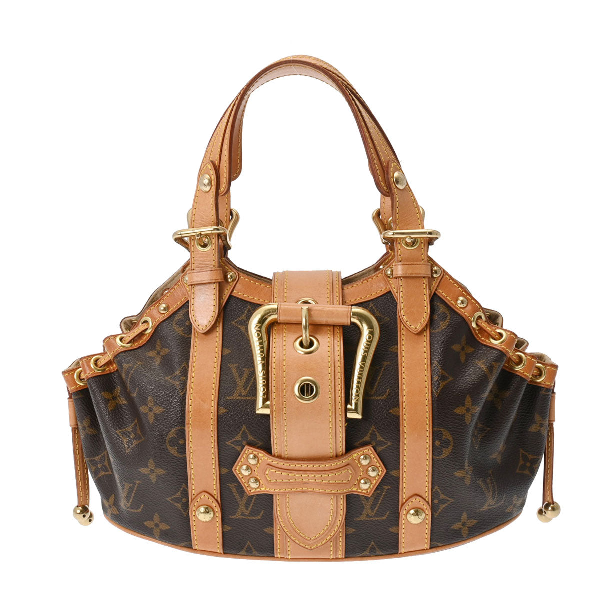 LOUIS VUITTON ルイヴィトン モノグラム テダ GM ブラウン M92393 レディース モノグラムキャンバス ハンドバッグ ABランク 中古 