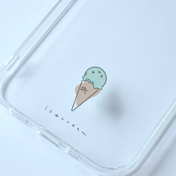 アイスクリーム　icecream/mplant　スマホケース　iPhoneケース　クリアケース　ソフトケース シンプル