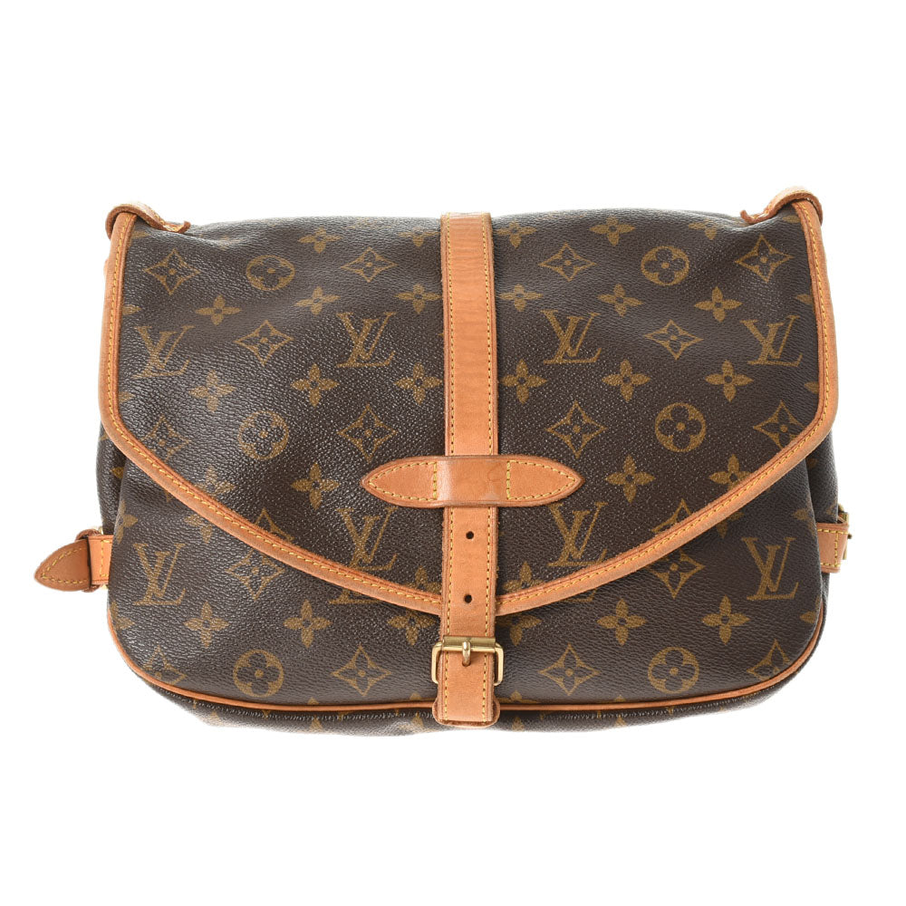 LOUIS VUITTON ルイヴィトン モノグラム ソミュール 30 ブラウン M42256 ユニセックス モノグラムキャンバス ショルダーバッグ Bランク 中古 