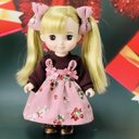 うさぎちゃん ワンピース 26cmドール お世話人形 ドール服 ピンク