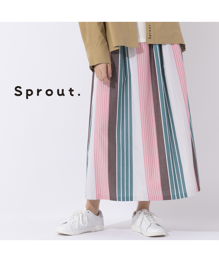 リリアンビューティ/【Sprout.】マルチストライプ　オールゴムスカート