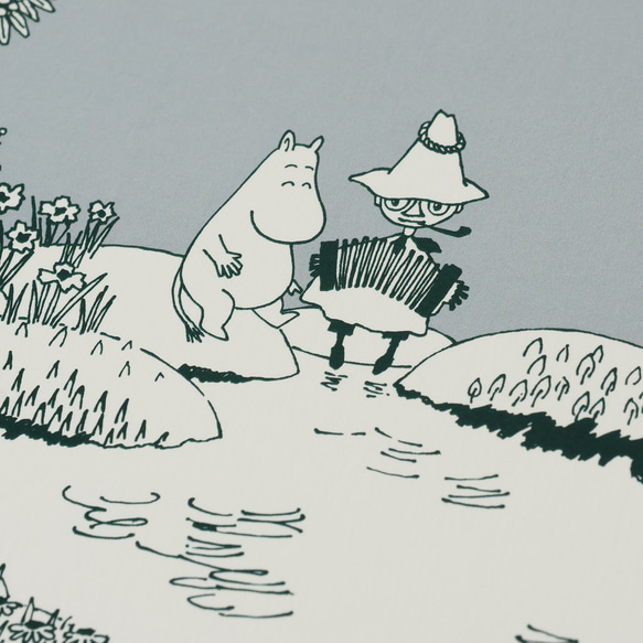 アートポスター20フレームセット　水辺のふたり/グレー　MOOMIN TRIBUTE WORKS