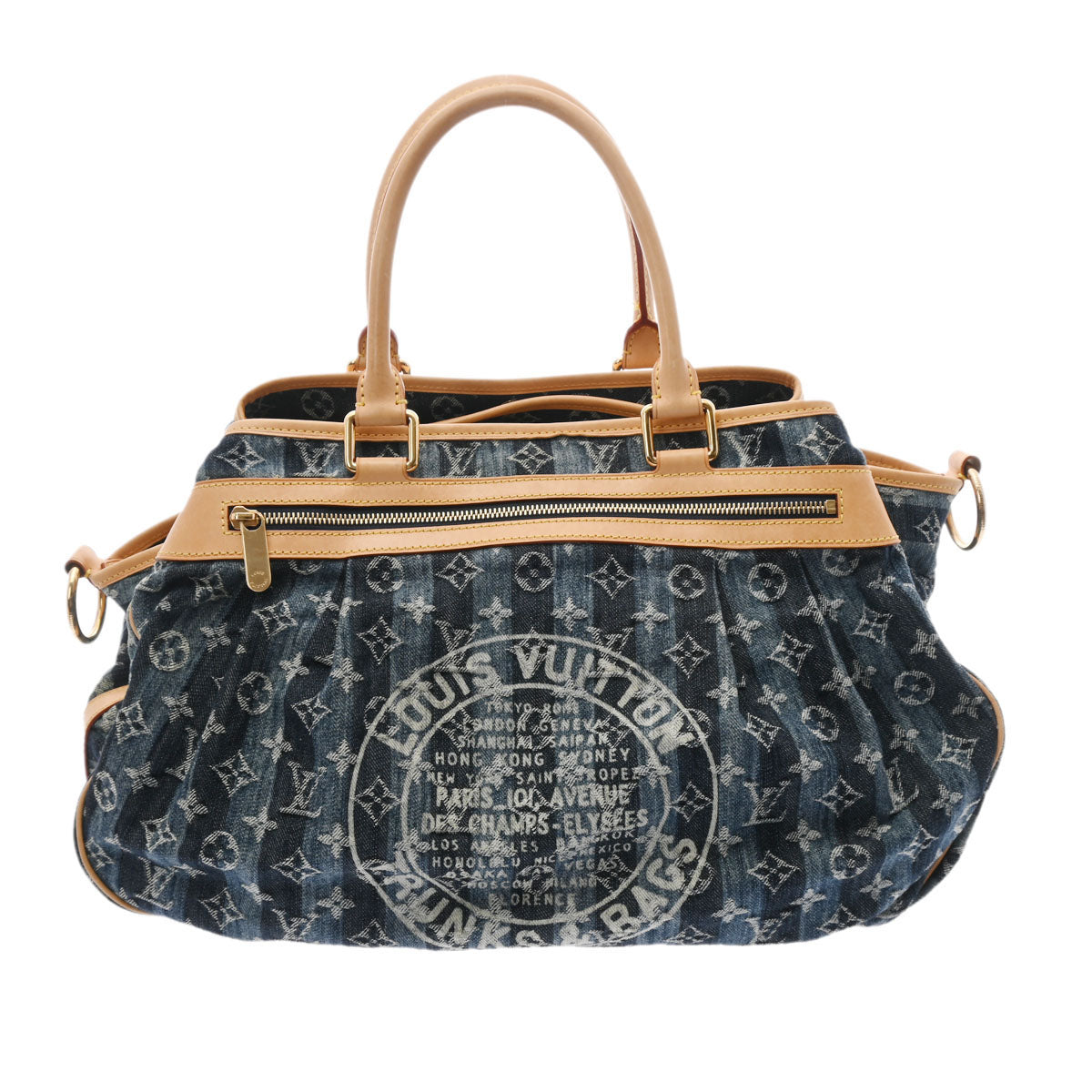 LOUIS VUITTON ルイヴィトン モノグラムデニム カバレイエ GM ブルー M95336 レディース モノグラムデニム 2WAYバッグ ABランク 中古 