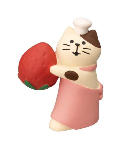 コンコンファーム とれたていちごカフェ マスコット いちご運び猫 concombre デコレ インテリア かわいい プレゼント グッズ