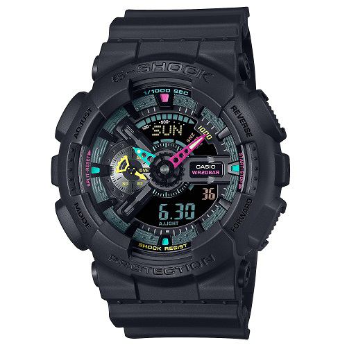 カシオ GA-110MF-1AJF G-SHOCK Multi Fluorescent color ワールドタイム 20気圧防水 LEDライト