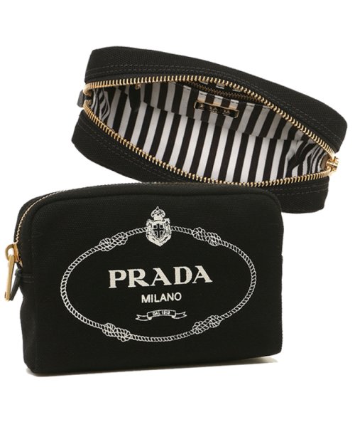 プラダ ポーチ レディース PRADA 1NA021 20L F0N12 ブラック ホワイト