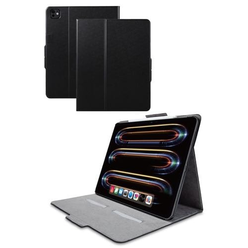 エレコム TB-A24PLWVFUBK 13インチiPad Pro(M4) フラップケース ソフトレザー フリーアングル スリープ対応