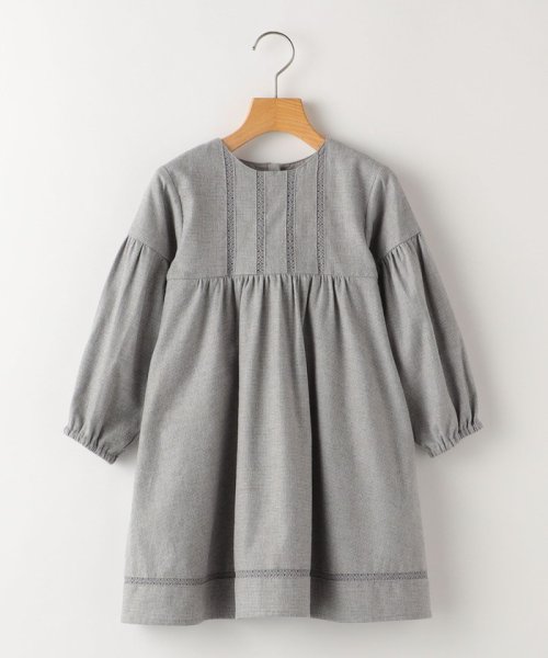 SHIPS KIDS:100～130cm / レース×ネル 長袖 ワンピース