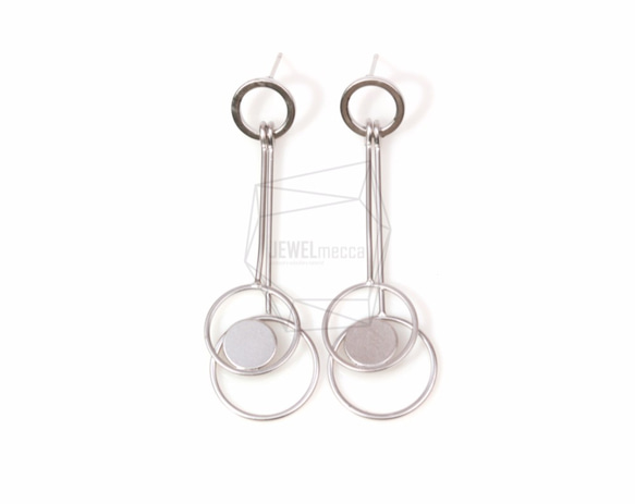 ERG-493-MR【2個入り】ダブルサークルピアス,Double Circle Dangle Post Earring