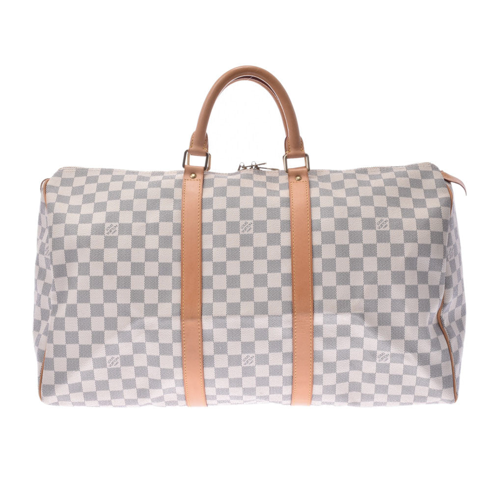 LOUIS VUITTON ルイヴィトン ダミエ アズール キーポル50 白 N41430 ユニセックス ダミエアズールキャンバス レザー ボストンバッグ Bランク 中古 