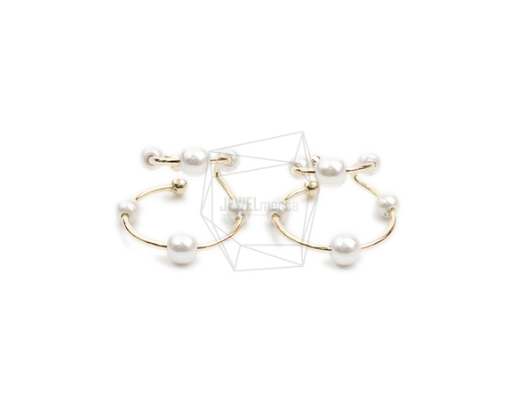 ERG-2063-G【2個入り】パールラウンドイヤーカフ/Pearl Round Earcuffs Earrings