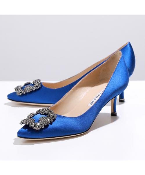 MANOLO BLAHNIK パンプス HANGISI FMC SATIN 050 9XX 0661