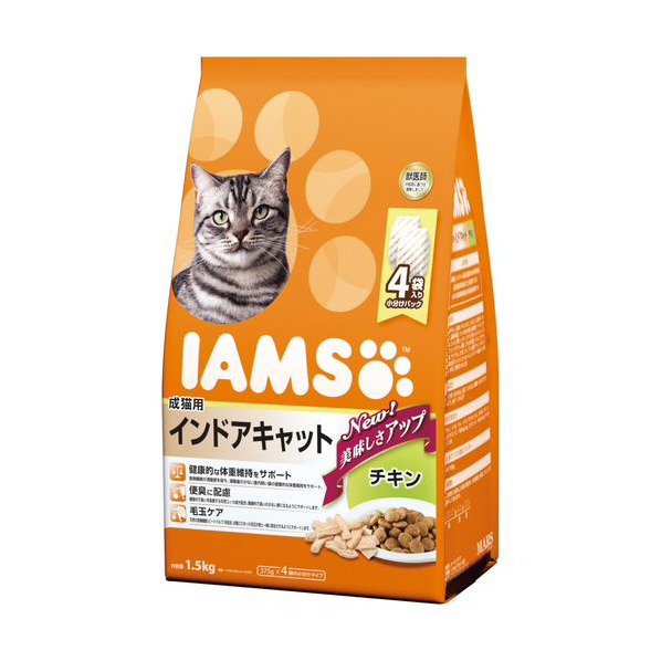 マースジャパンリミテッド アイムス 成猫用 インドアキャット チキン 1．5kg ｱｲﾑｽｾｲﾈｺﾖｳｲﾝﾄﾞｱﾁｷﾝ1.5KG